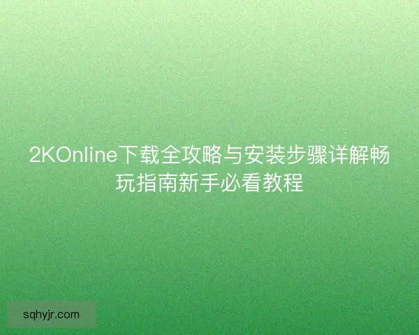 2KOnline下载全攻略与安装步骤详解畅玩指南新手必看教程